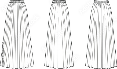 Elegant vintage fashion vector set with three black dresses and kitchen utensils