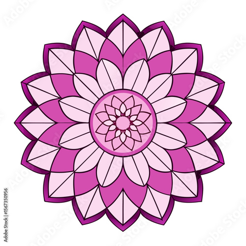 Elaborate Radial Mandala with Feathered Petals for Mindful Activity