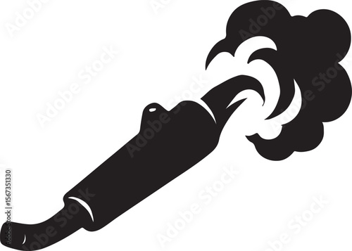 Powerful Exhaust Pipe with Smoke Illustration