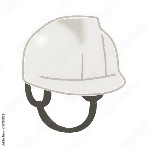 Engineer safety helmet icon- white hard hat for construction and engineering.