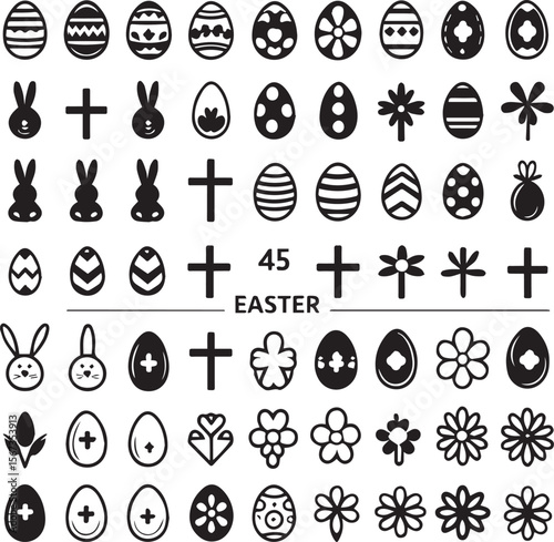 easter icons set 