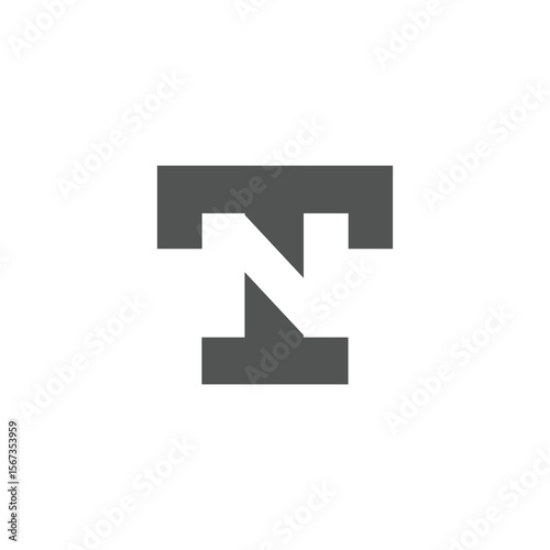 A robust and modern monogram logo featuring the letters 'T' and 'N' cleverly integrated into a single, cohesive design. The letter 'N' is seamlessly incorporated within the horizontal bar of the 'T'.