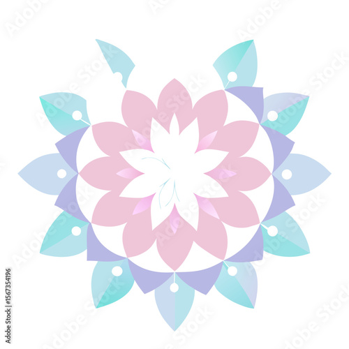 Cool fractal mandala resembling a snowflake, with pointed edges and translucent frosty accents.