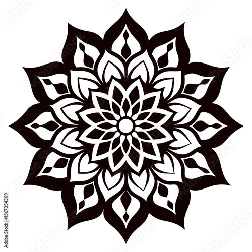 Vintage-style mandala with earthy tones and worn geometry, offering a rustic, timeworn feel.