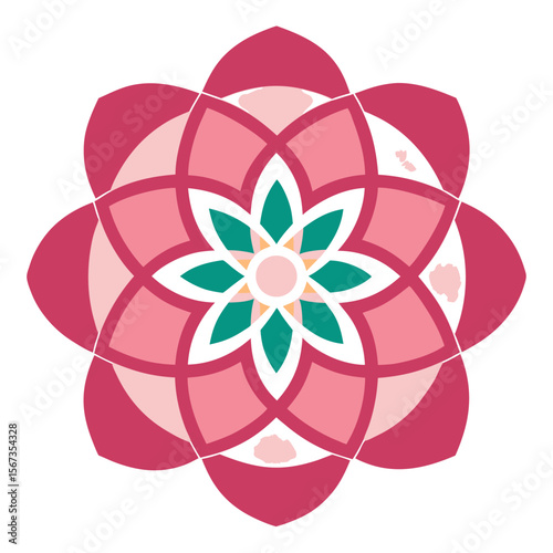 Modern minimalist mandala with refined gold lines and subtle floral accents in an elegant style.