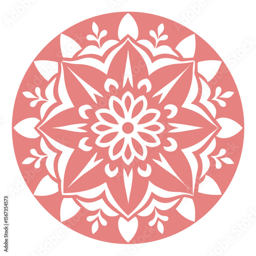 - A circular mandala with floral motifs and symmetrical patterns, resembling a traditional lace doily, crafted with fine linework.