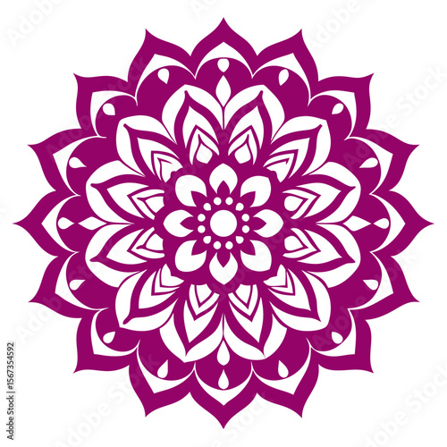 - A highly detailed, floral mandala with elaborate petal shapes and swirling linework, resembling an ornate lace structure.