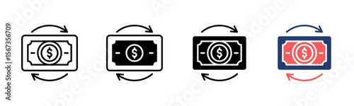 Cash Flow icon sheet multiple style collection