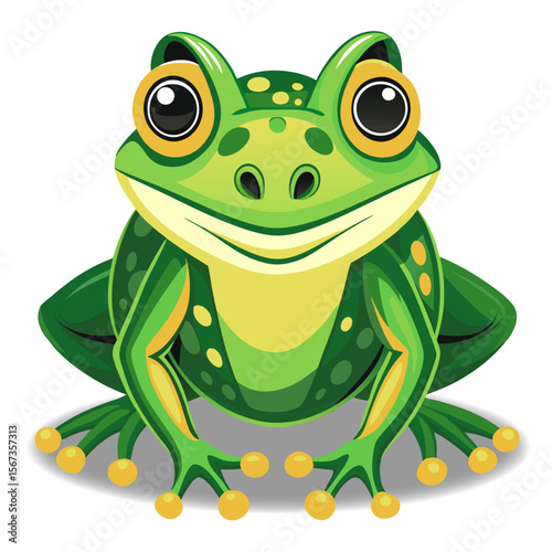 Cute Frog Cartoon Characters suitable for children's clothing designs