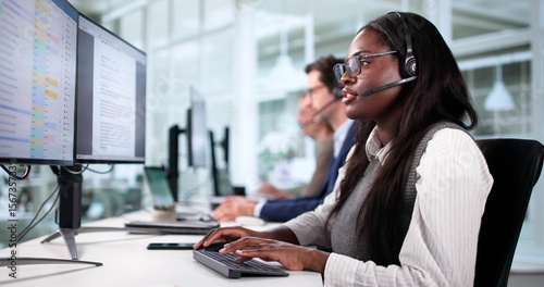 Diverse Customer Care Center Support Team Providing Specialist Assistance
