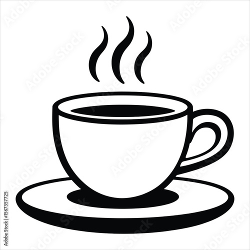Steaming Hot Cup of Coffee Illustration Vector EPS Graphic