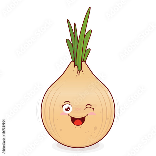 onion playful face cartoon cute