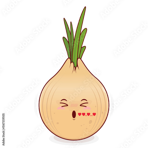 onion whistling love face cartoon cute