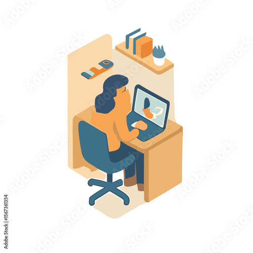 Woman online meeting