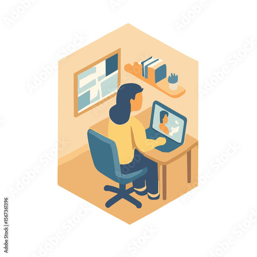 Woman online meeting