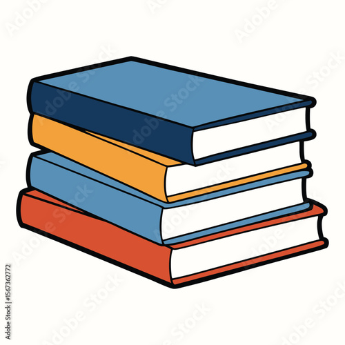 A neat stack of colorful books piled high, each spine telling a story, inviting you to dive into worlds of knowledge, adventure, and imagination.
