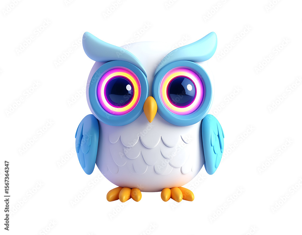 Fototapeta premium Cute 3D Owl Illustration