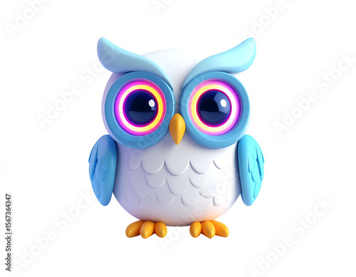 Cute 3D Owl Illustration