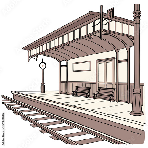 railway station in the morning