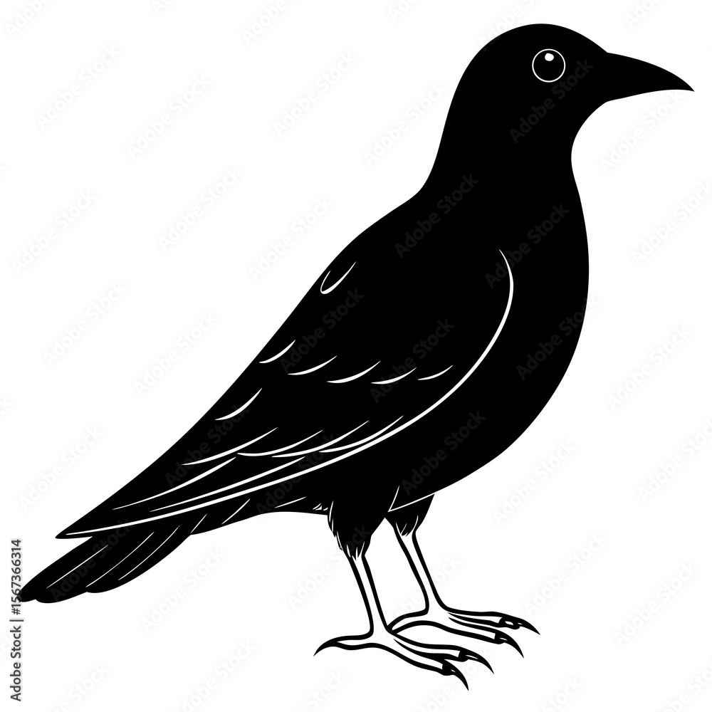 Fototapeta premium crow on a white background