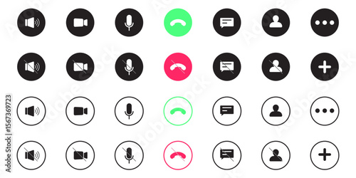 Minimalist icon set Communication and Multimedia, Simple icon clean and futuristic.