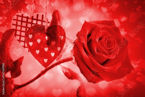 Glowing red Valentines composite