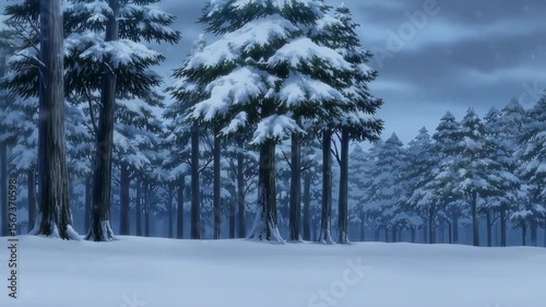 Wallpaper Mural Young guy walking in the winter day anime style Torontodigital.ca