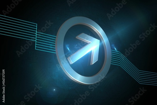 Glowing arrow pointing to the right corner
