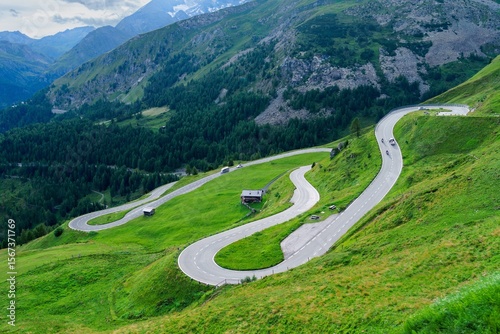 Discover the breathtaking alpine road in Zell am See-Kaprun, Austria. This stunning image showcases winding paths and lush landscapes, capturing the essence of adventure in the Austrian Alps.
