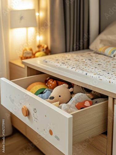 clear pixel image of open drawer in a kids room