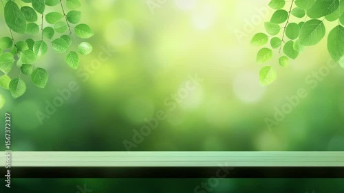 This setting features a serene natural backdrop filled with soft green hues and gentle bokeh effects, ideal for relaxation or creating a peaceful ambiance