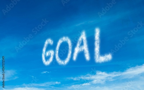 Goal written in white in sky