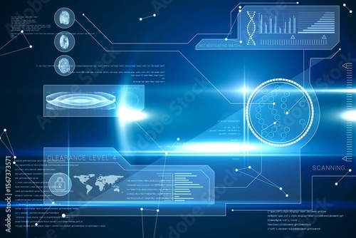 Blue technology interface with glow