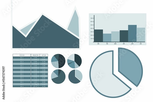 Composite image of various graph chart