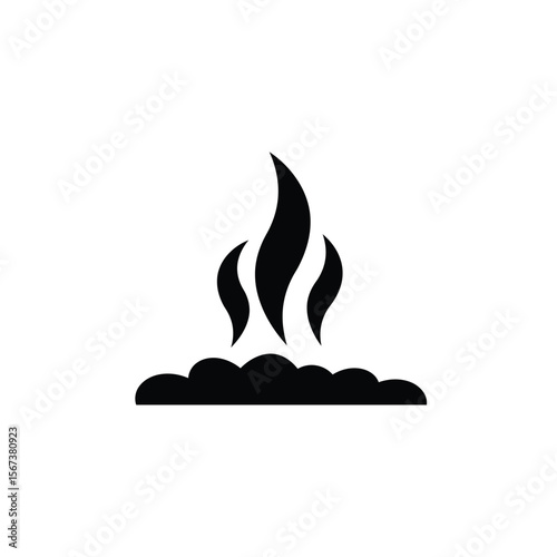 Black silhouette of steam rising from ground vapor