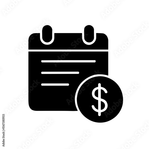 Filled calendar with dollar icon representing monthly budget planning