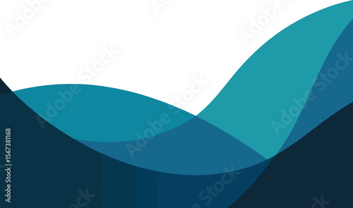 Abstract background waves blue teal vector design modern wallpaper presentation template banner graphic art