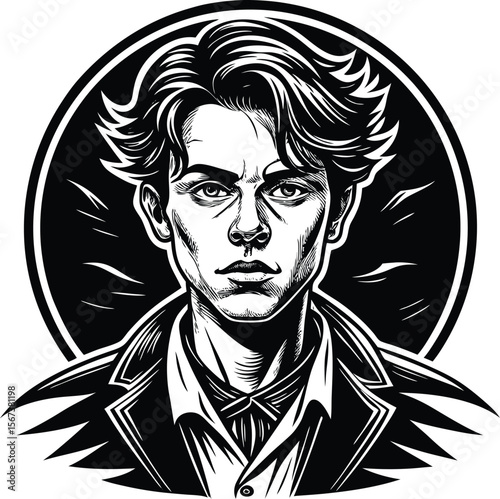 "Cartoon Face Vector Illustration – Man, Woman & Zombie Head Sketch Art for Halloween & Tattoo Design"

