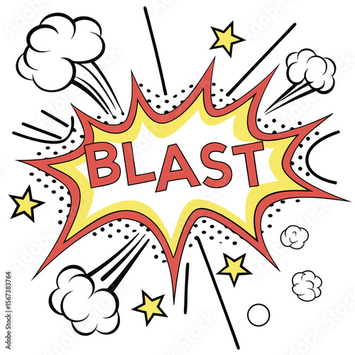 Blast comic book style graphic