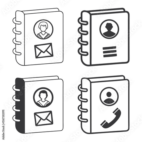 Address book icons graphic design