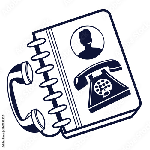 Address book telephone icon illustration