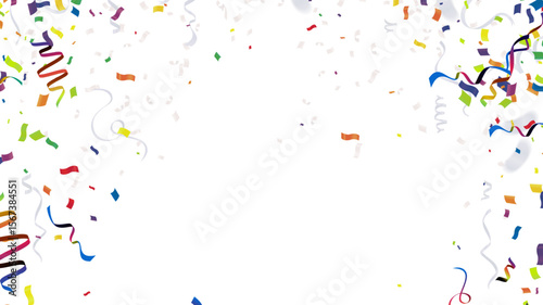 Sparkling Surface Falling Confetti and Streamers, Bright and Lively Design, Versatile Background for Celebrations.