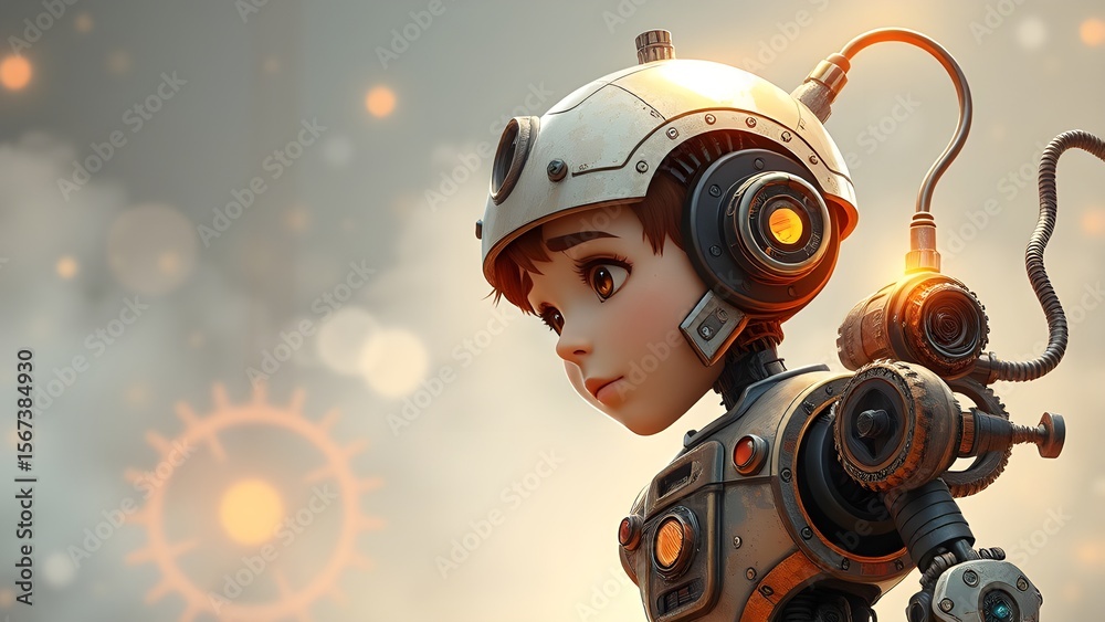 Fototapeta premium robot with headphones