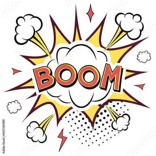 Colorful boom comic style graphic design