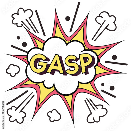 Colorful comic book gasp explosion graphic