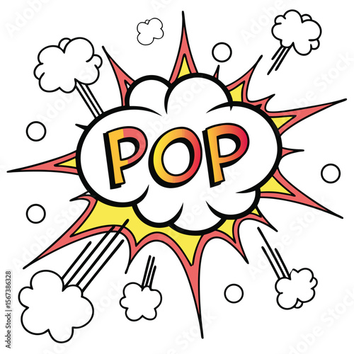 Colorful comic book style speech bubble