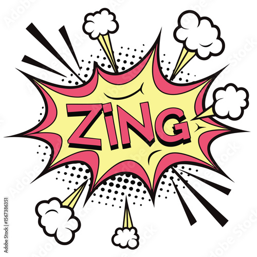 Colorful comic book style speech bubble