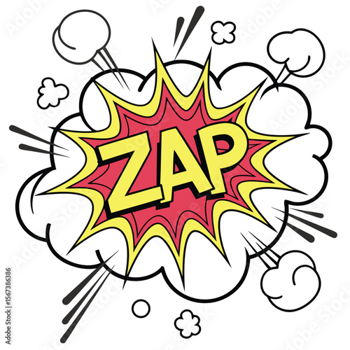 Colorful comic book style zap sound effect