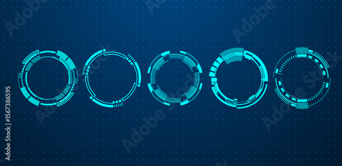 Vector  circle technology sci fi and futuristic frame blue