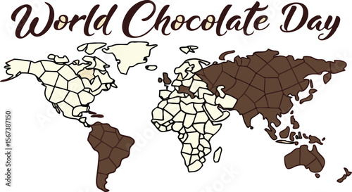 world chocolate day map design concept art
